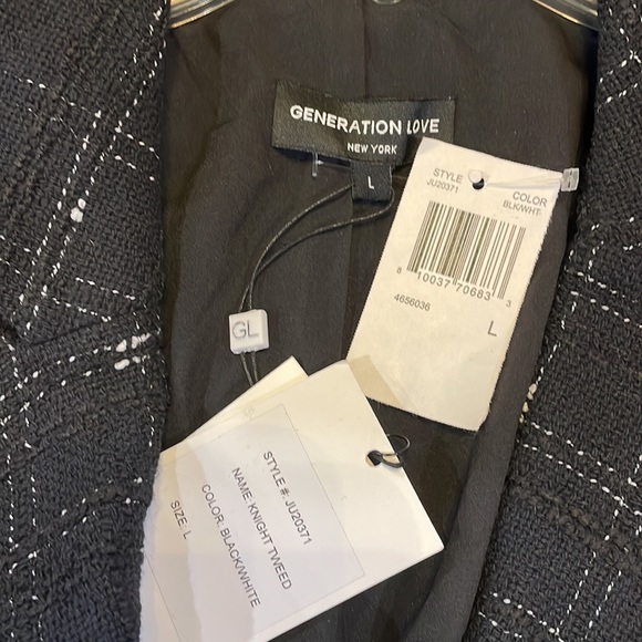 NWT Generation Love Knight Black White Tweed Blazer jackets - Picture 8 of 9